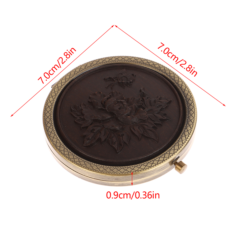 Miroir De Poche Décoratif En Bois Gravé – Image 3