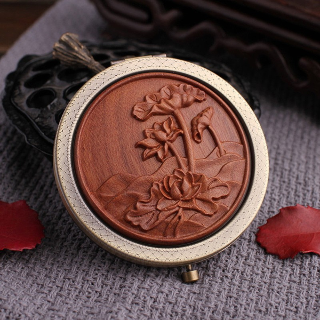 Miroir De Poche Décoratif En Bois Gravé – Image 7