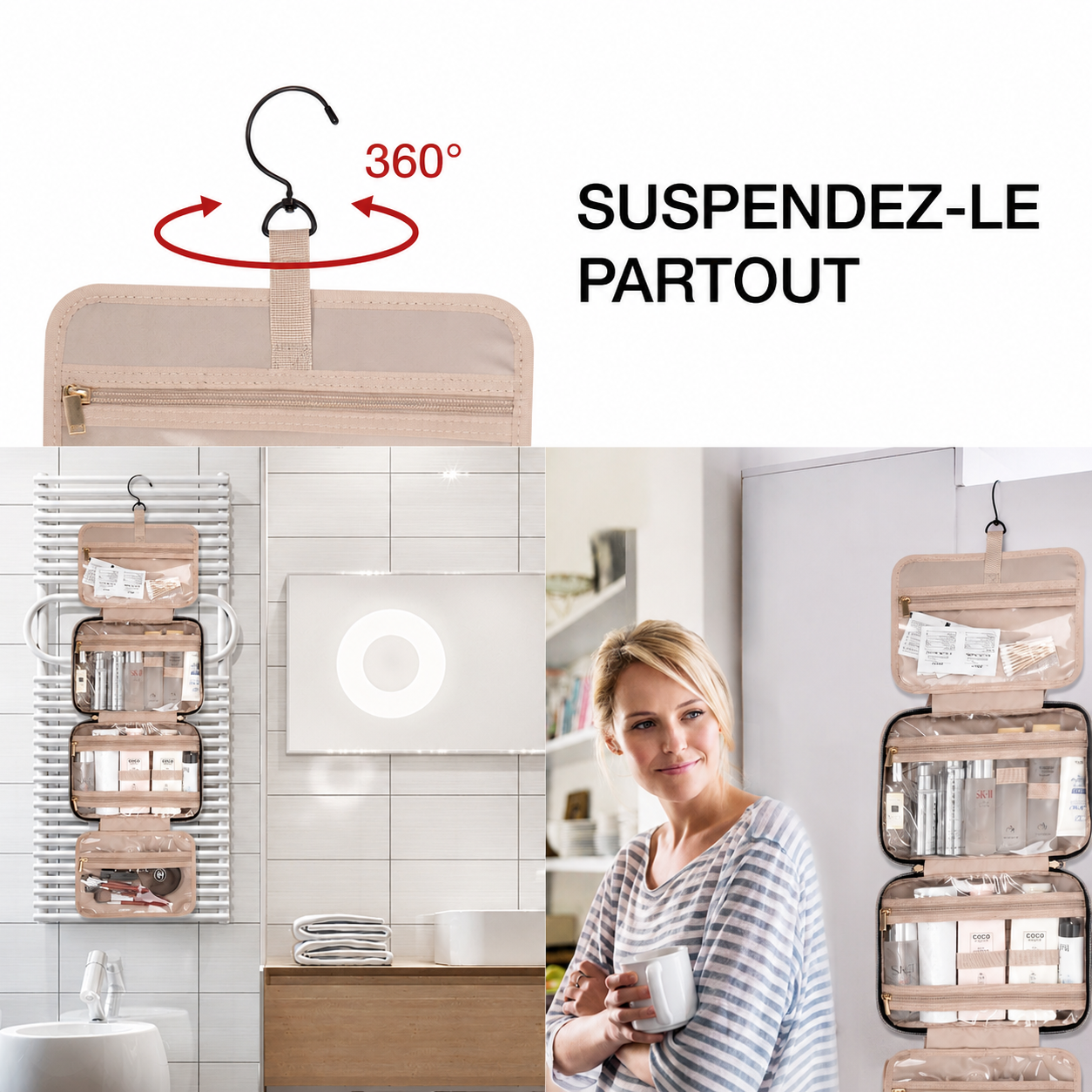 Trousse de toilette Pliable à Suspendre – Image 2