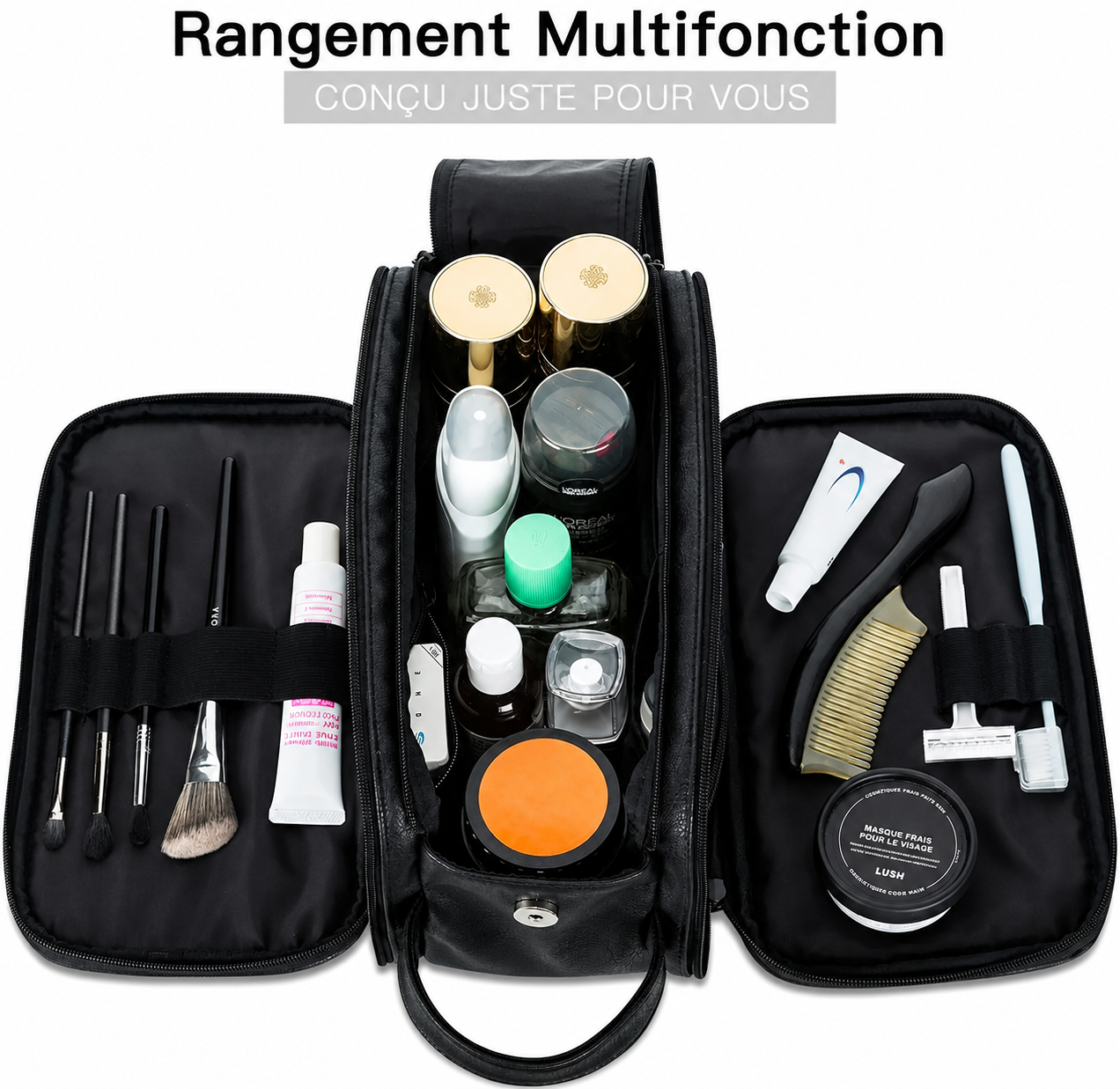 Trousse de Toilette Vintage en Cuir PU Voyage Homme – Image 3