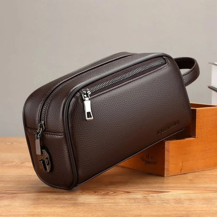 accessoire de voyage en cuir pour homme