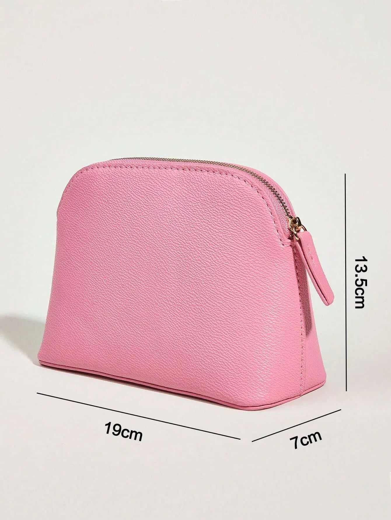 trousse à maquillage rose élégante en cuir