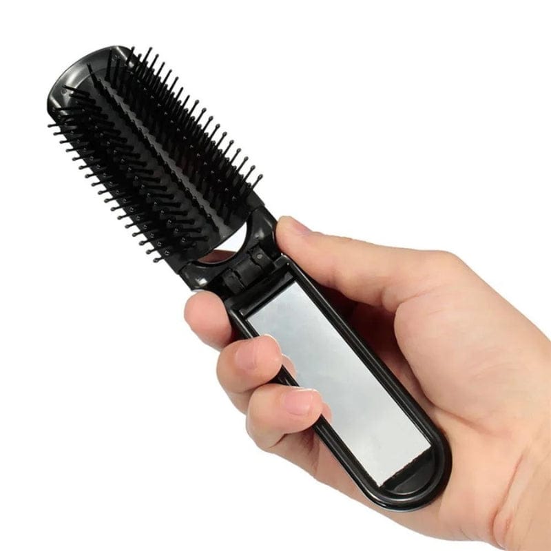 brosse de poche avec miroir intégré