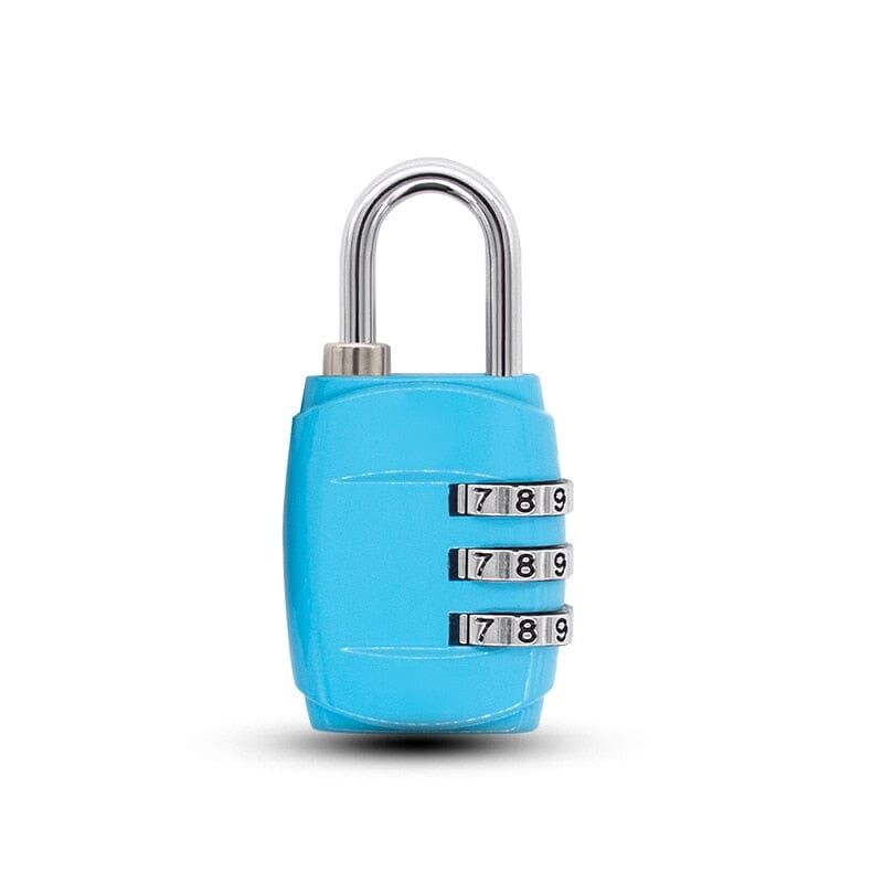 cadenas valise à code 3 chiffres bleu
