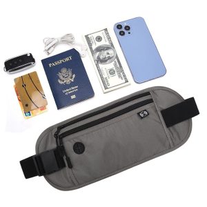 Ceinture Portefeuille de Voyage Invisible Anti-RFID