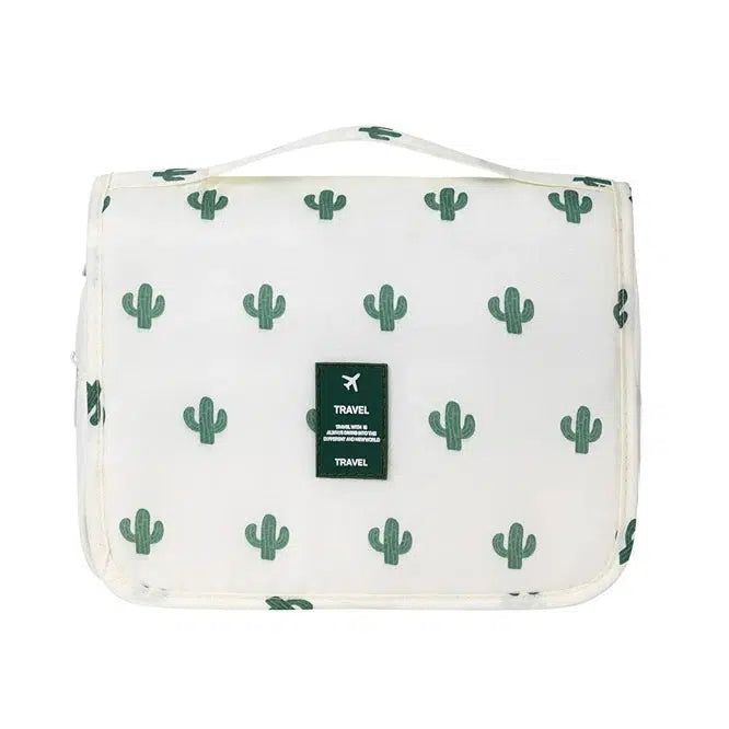 trousse à maquillage blanche cactus pour voyages