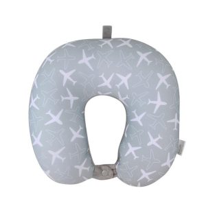 coussin de voyage avion gris