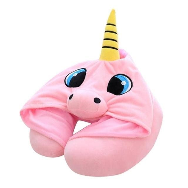 coussin de voyage en forme de licorne