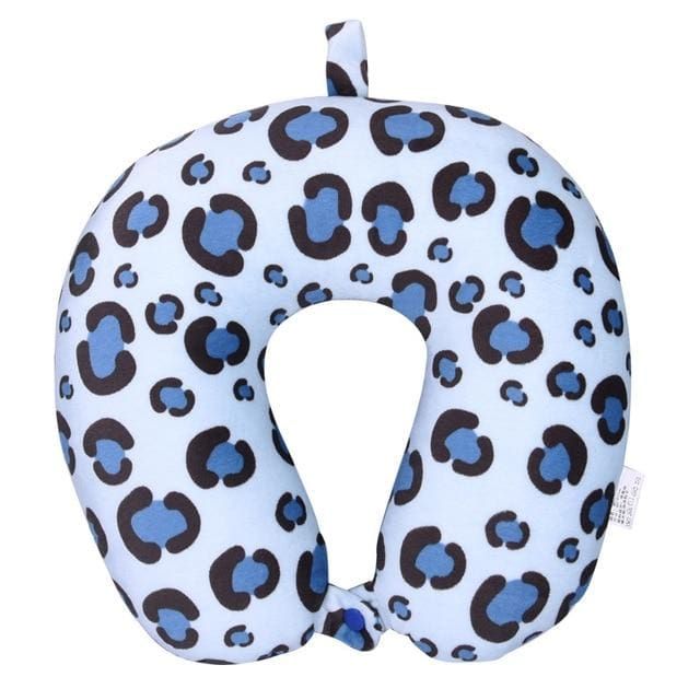 coussin de voyage félin bleu