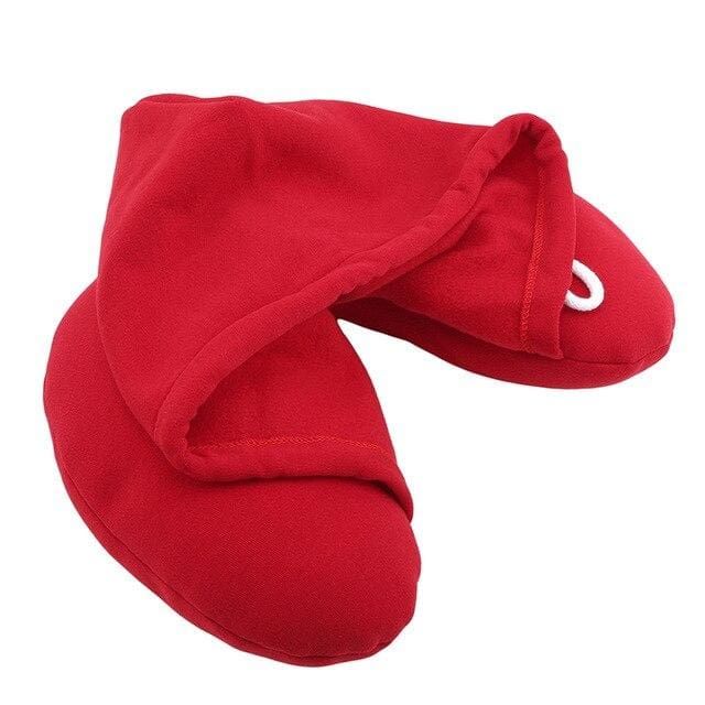 Coussin de Voyage Hoodie Rouge