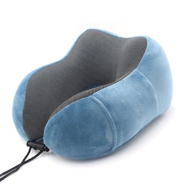 coussin de voyage mémoire de forme bleu ciel