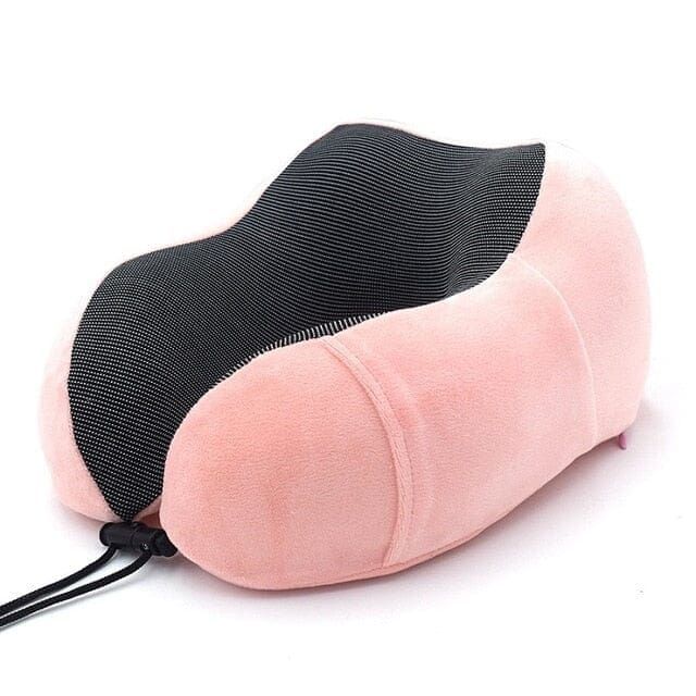 coussin de voyage mémoire de forme rose