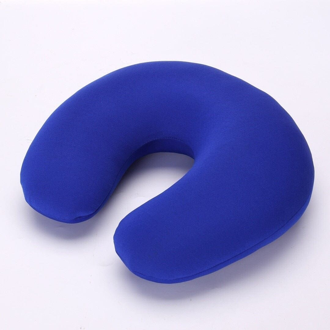 coussin de voyage microbilles bleu