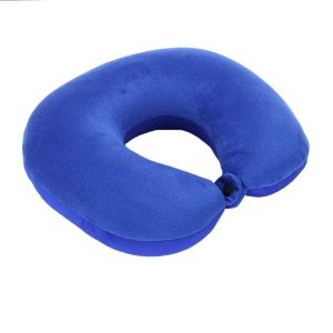 coussin de voyage microbilles confort bleu