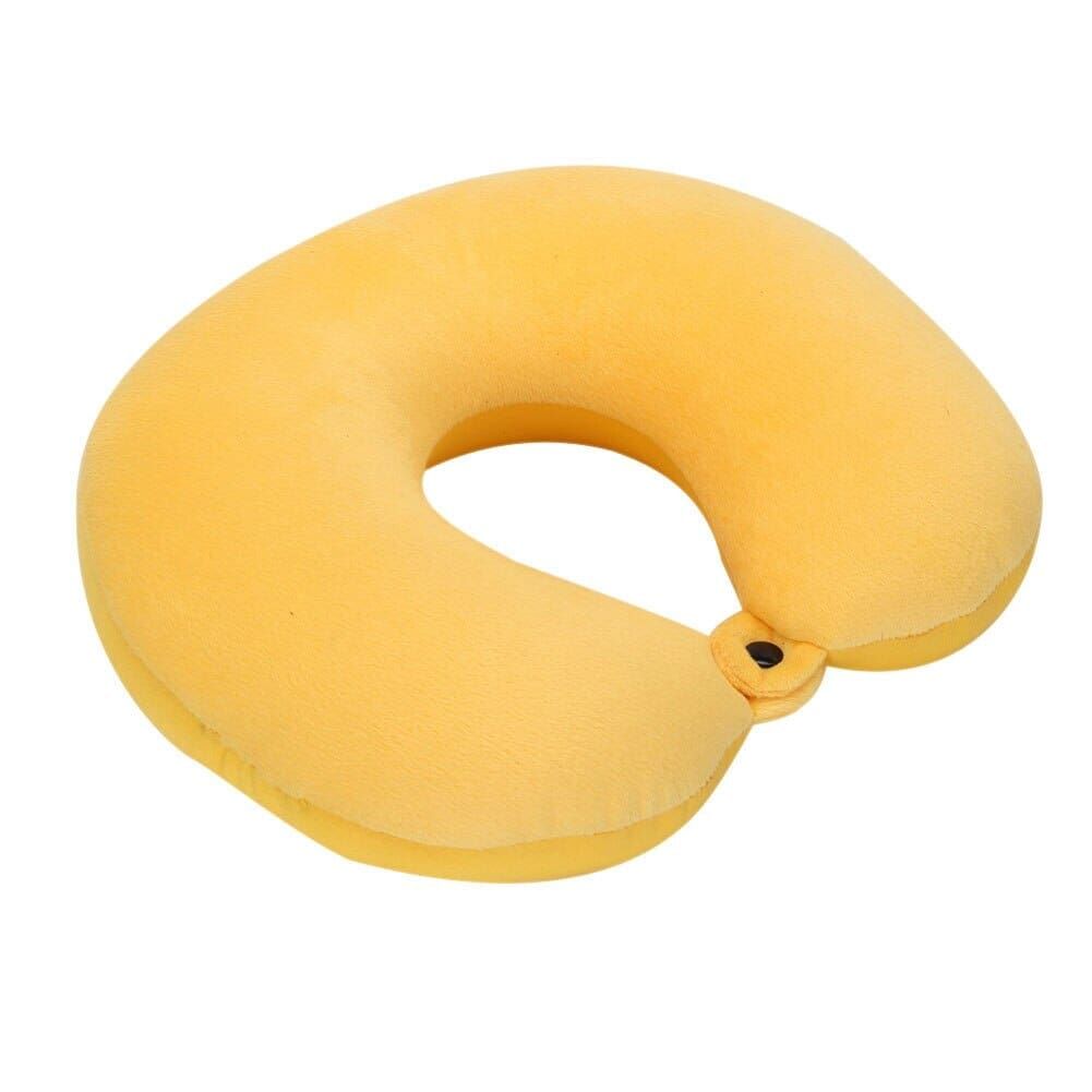 coussin de voyage microbilles confort jaune