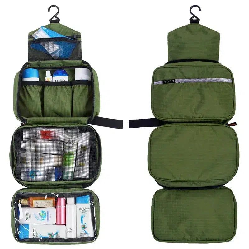 grande trousse de toilette kaki homme