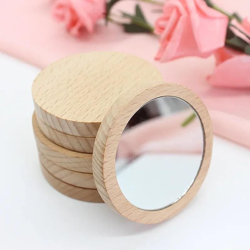 miroir portatif en bois