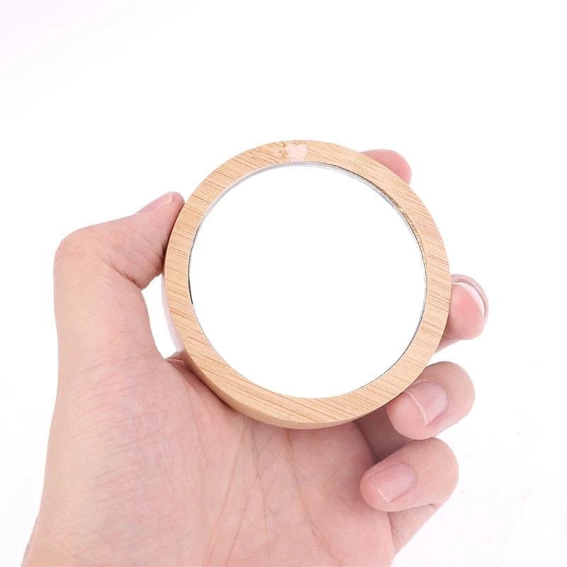 miroir de poche en bois