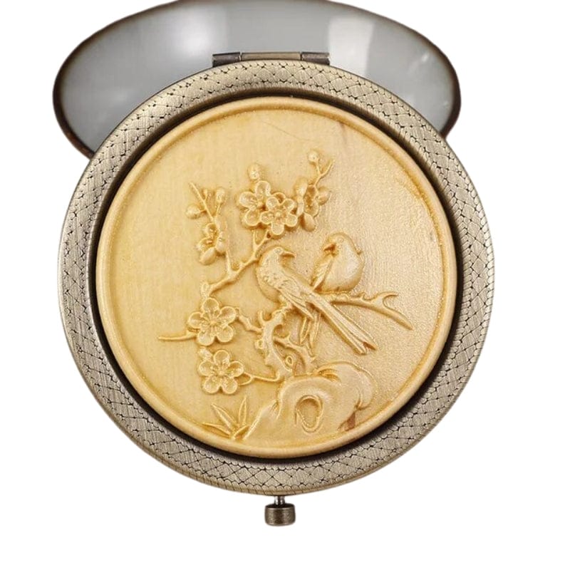 miroir de voyage en bois chic