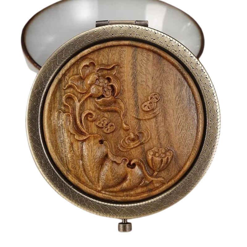 miroir rétro en bois compact