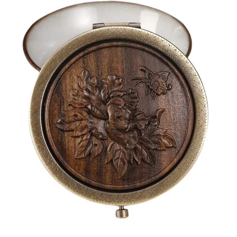miroir de poche bois design