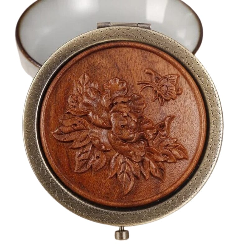 miroir de maquillage en bois élégant