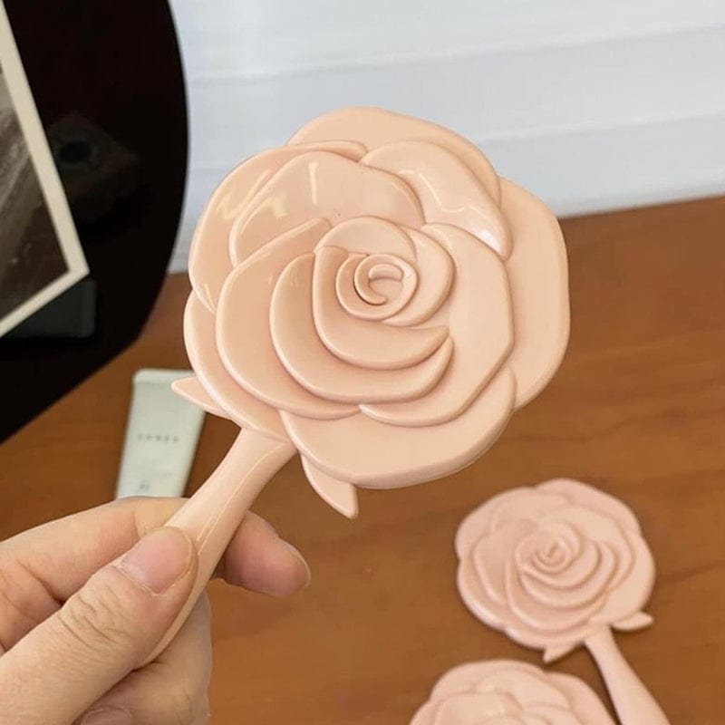 miroir portable en forme de rose