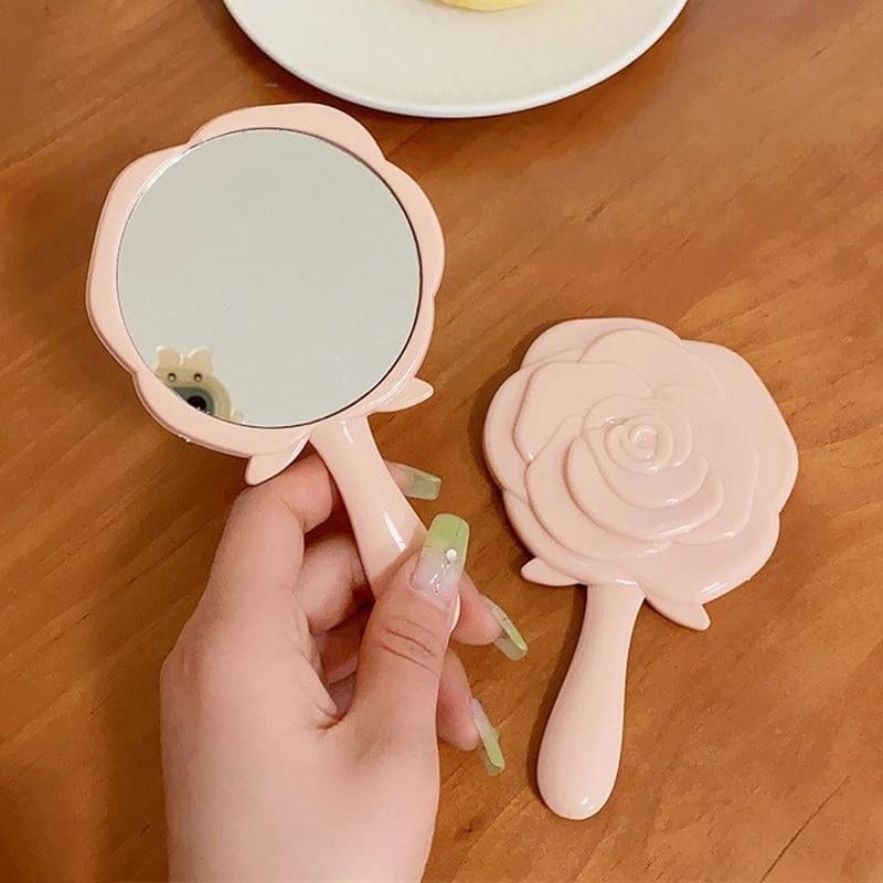 miroir de poche en forme de fleur
