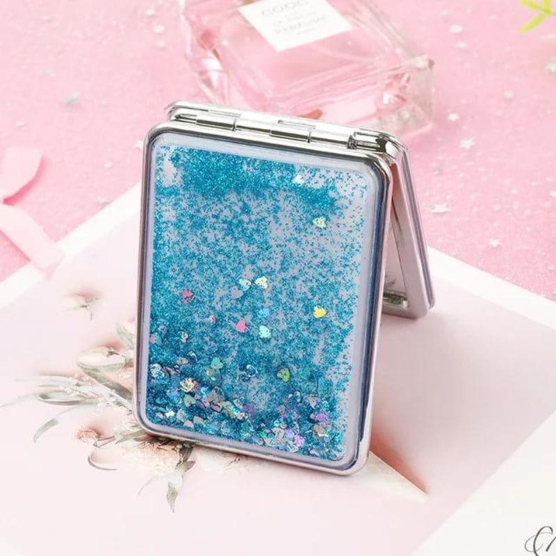 miroir compact à paillettes