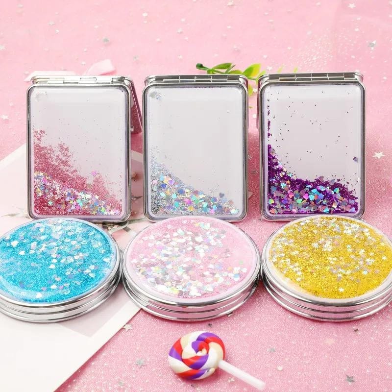 miroir de maquillage en paillettes