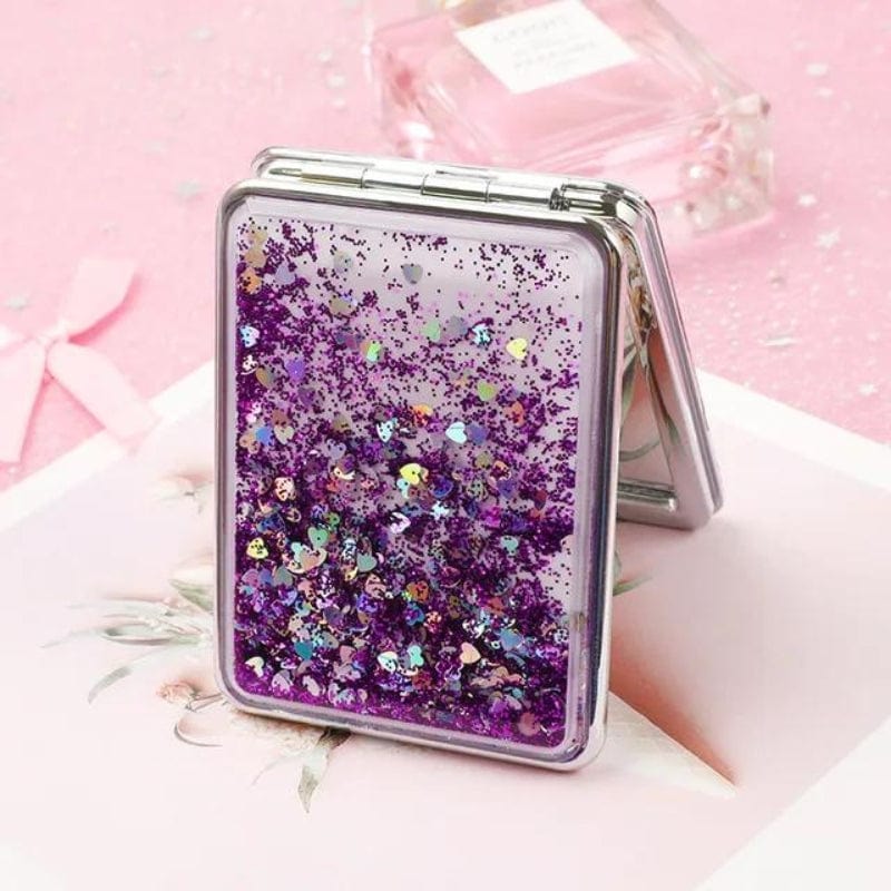 miroir de poche glamour avec paillettes