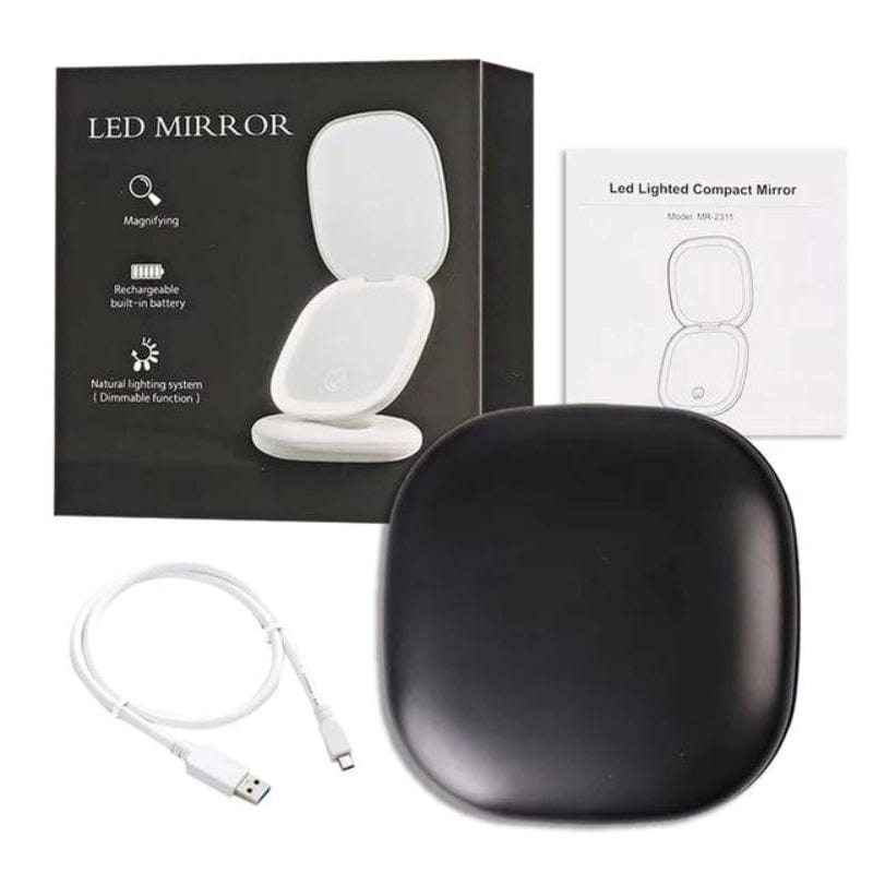 Miroir Grossissant De Poche Avec Led