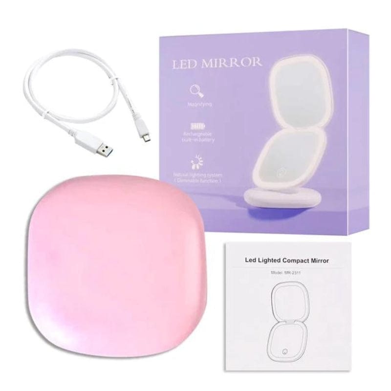 miroir de poche avec éclairage pour détails