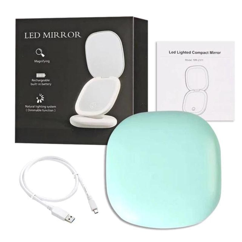 miroir compact avec lumière LED