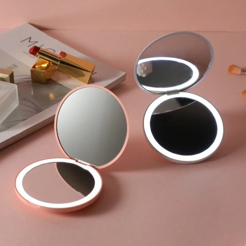 miroir de poche avec éclairage led