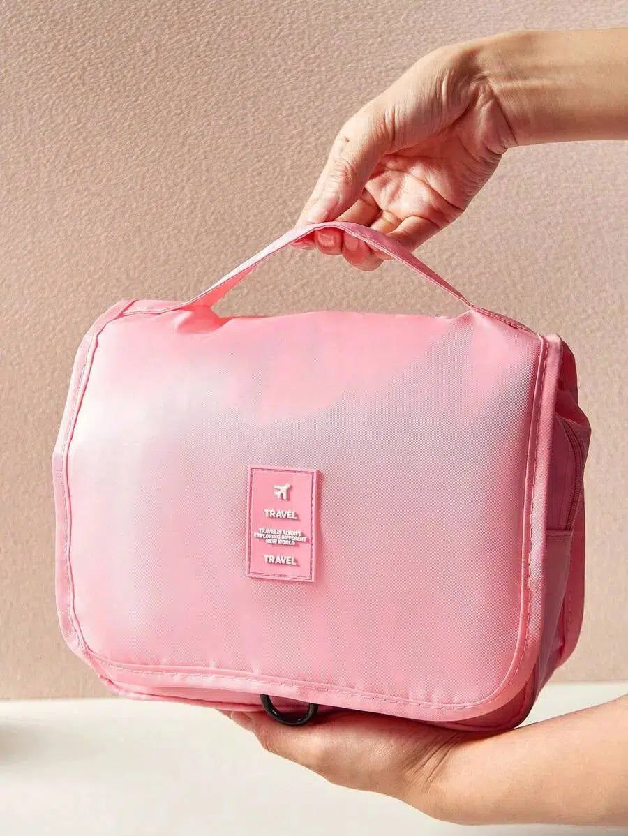 organisateur de salle de bain rose