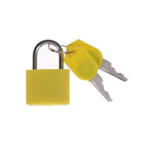 petit cadenas valise à clé jaune