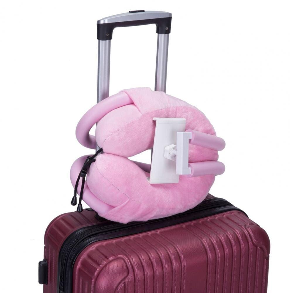 support téléphone portable intégré coussin de voyage