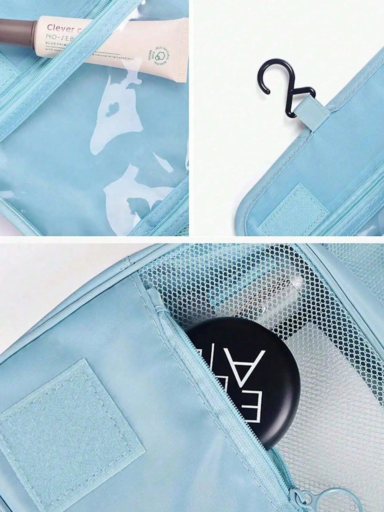 organisateur de maquillage bleu pour femme