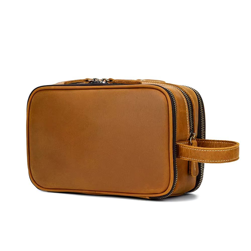trousse de beauté en cuir femme chic