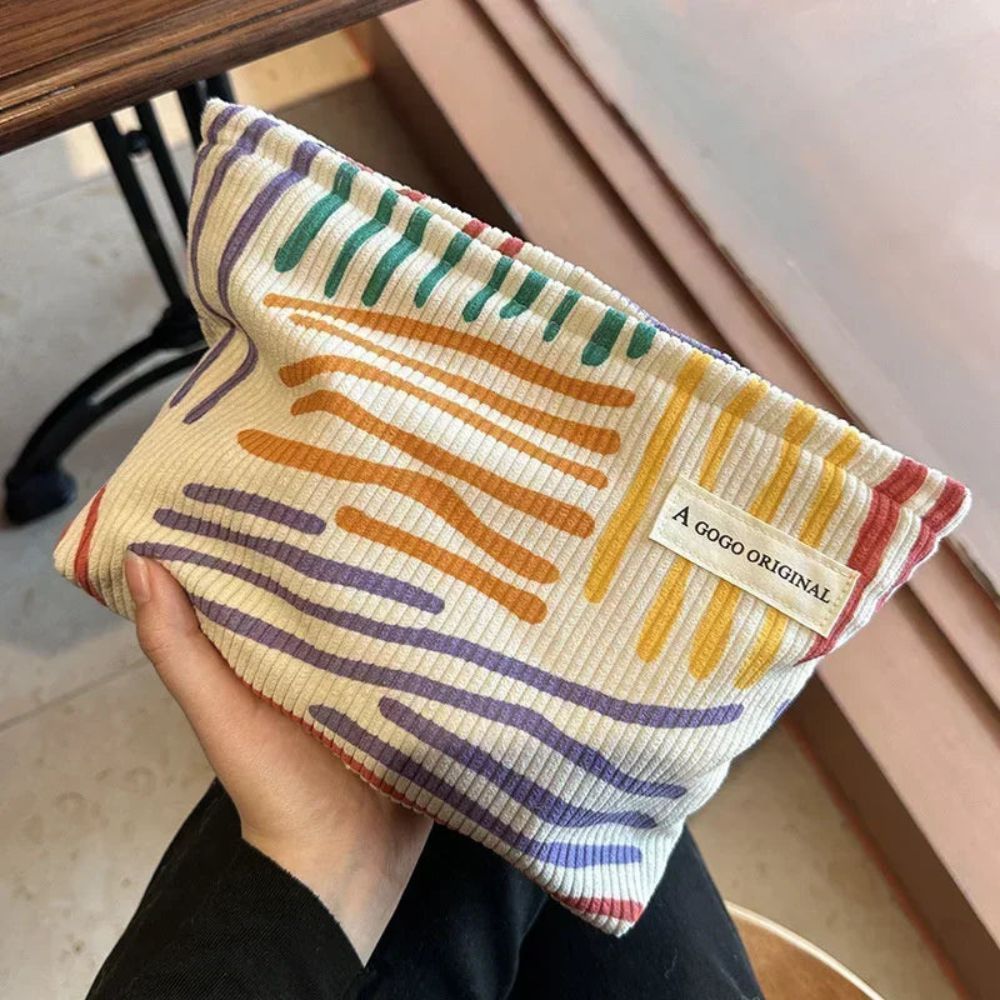 trousse cosmétique en tissu coloré