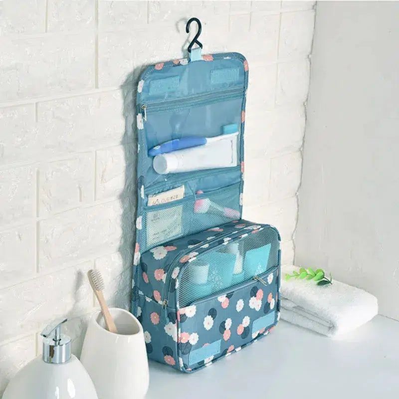 accessoire de beauté bleu imprimé fleurs