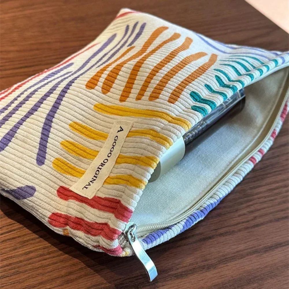 trousse de rangement maquillage colorée