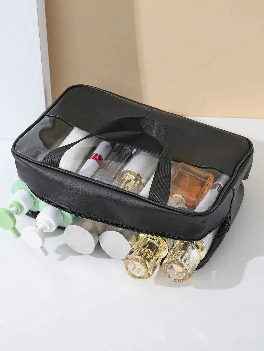 organisateur de voyage femme trousse noire transparente