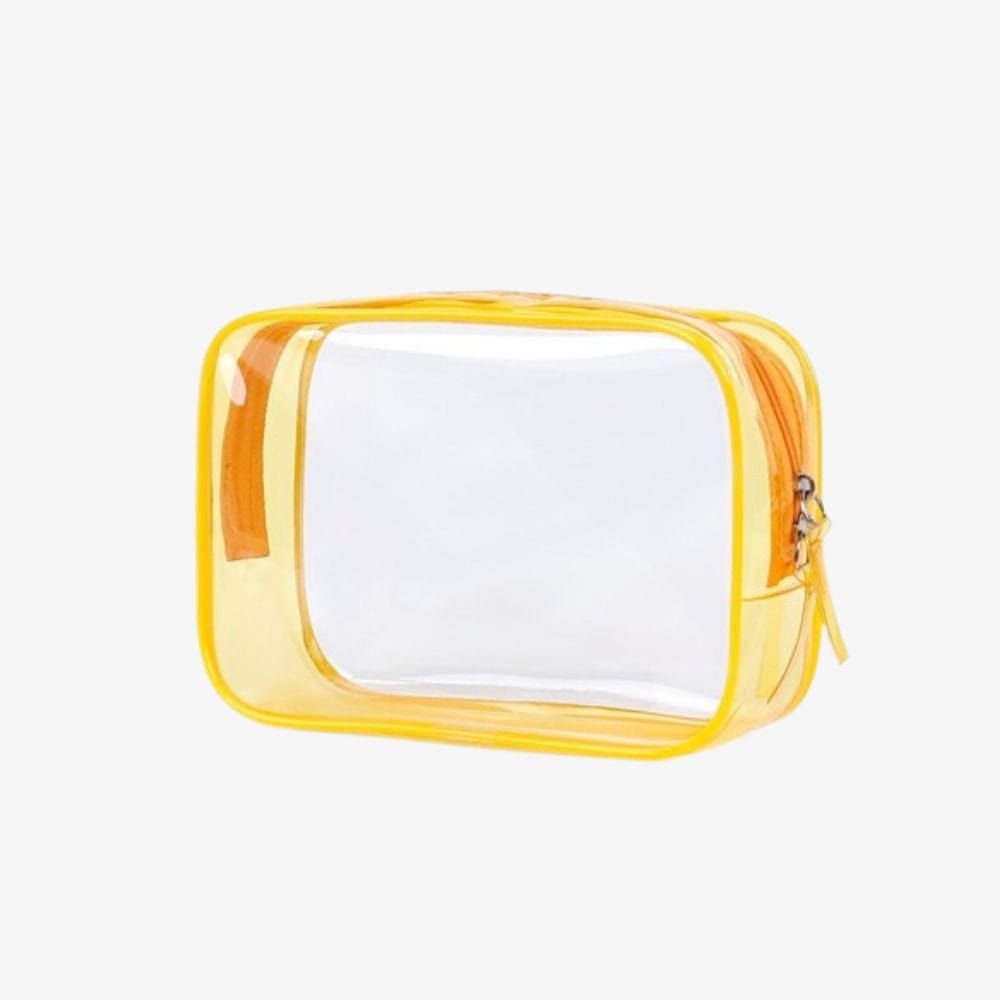 étui transparent pour articles de toilette en avion