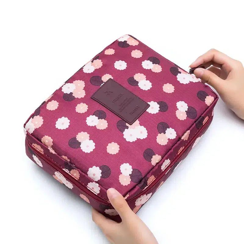 trousse de rangement pour femme rose fleurs