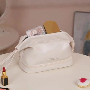 Trousse de Toilette Blanche Ivoire en Cuir Femme – Tendance Luxe