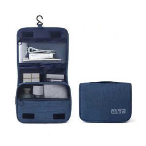 Trousse De Toilette Bleue À Suspendre Avec Compartiment Homme