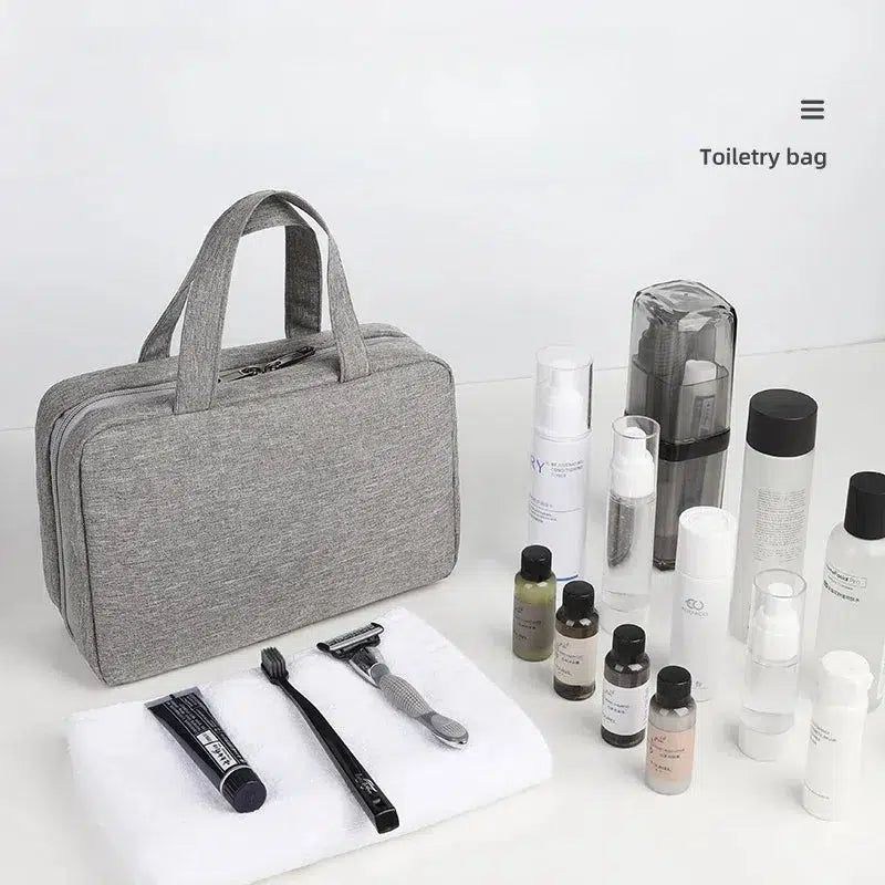 trousse de rangement pour cosmétiques grise