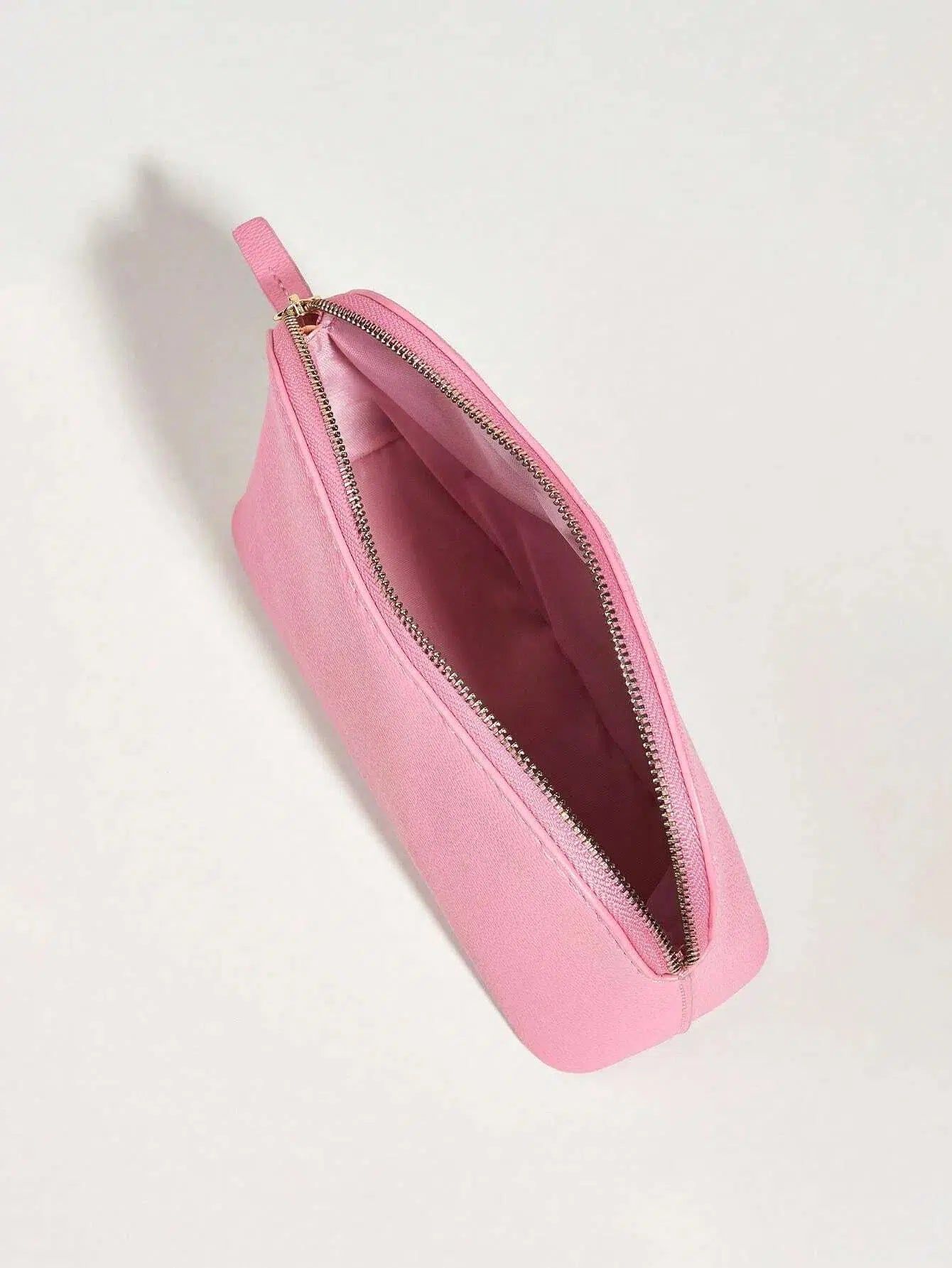 trousse de toilette en cuir rose pour femme